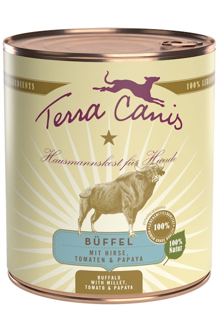 Terra Canis Classic 800g Dose Hundenassfutter 6 x 800 Gramm Büffel mit Hirse, Tomaten & PapayaVorschaubild