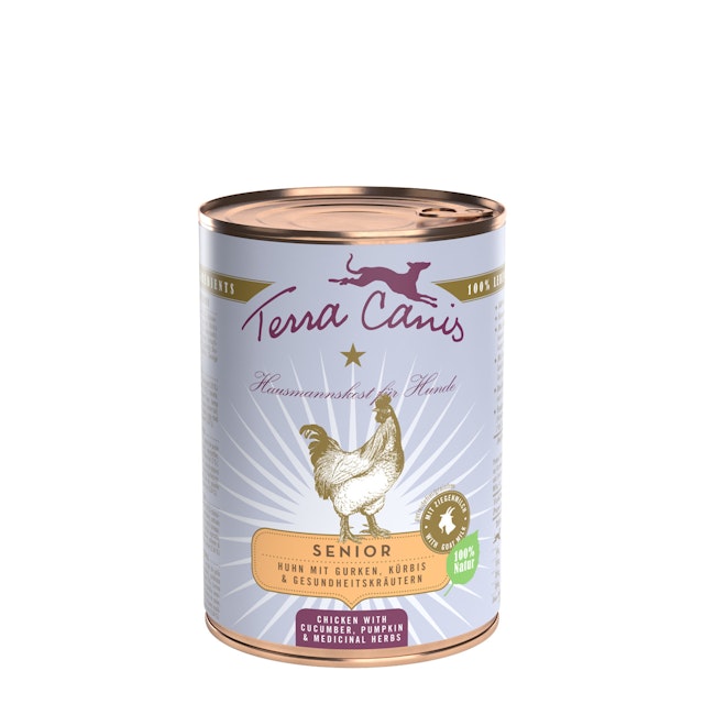 Terra Canis Senior 400g Dose Hundenassfutter 6 x 400 Gramm Huhn, Gurke, Kürbis & GesundheitskräuterVorschaubild