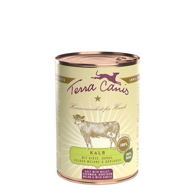 Terra Canis Classic 400g Dose Hundenassfutter 6 x 400 Gramm Kalb mit Hirse, Gurke, gelbe Melone & BärlauchVorschaubild