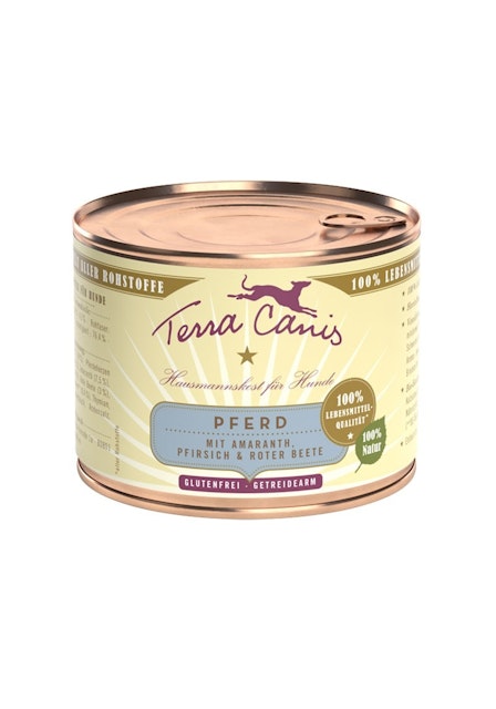 Terra Canis Classic 200g Dose Hundenassfutter 12 x 200 Gramm Pferd mit Amaranth, Pfirsich & roter BeeteVorschaubild