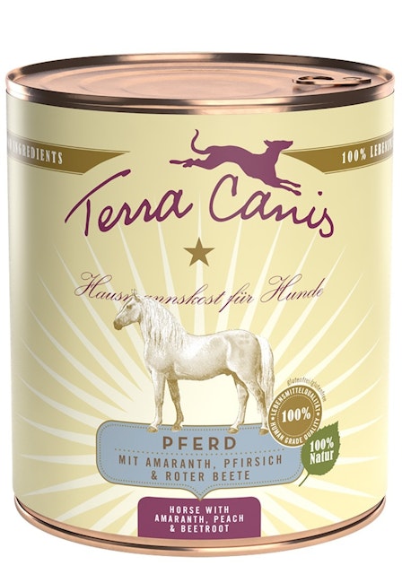 Terra Canis Classic 800g Dose Hundenassfutter 6 x 800 Gramm Pferd mit Amaranth, Pfirsich & roter BeeteVorschaubild