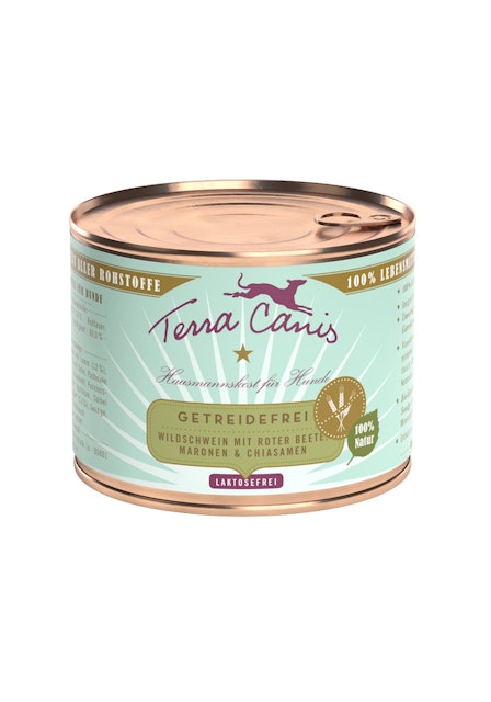 Terra Canis Getreidefrei 200g Dose Hundenassfutter 12 x 200 Gramm Wildschwein mit roter Beete, Maronen & ChiasamenVorschaubild