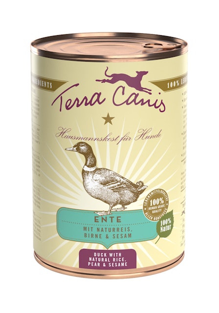 Terra Canis Classic 400g Dose Hundenassfutter 6 x 400 Gramm Ente mit Naturreis, roter Bete, Birne & SesamVorschaubild