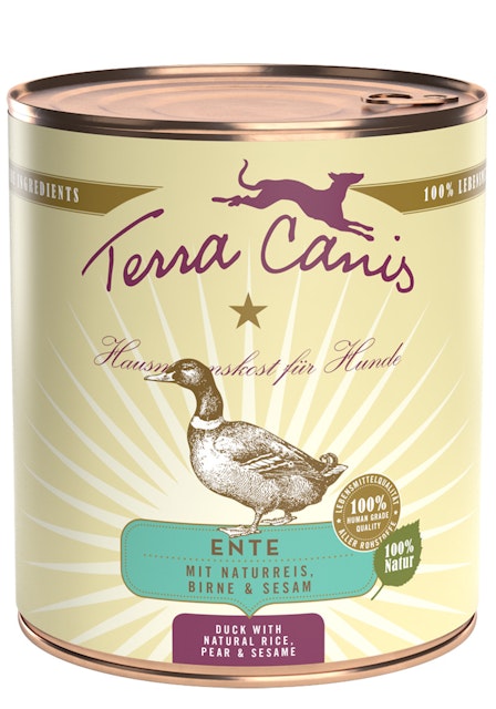 Terra Canis Classic 800g Dose Hundenassfutter 6 x 800 Gramm Ente mit Naturreis, roter Bete, Birne & SesamVorschaubild