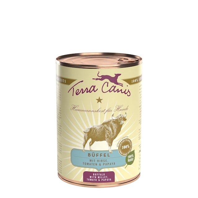 Terra Canis Classic 400g Dose Hundenassfutter 6 x 400 Gramm Büffel mit Hirse, Tomate & Papaya Vorschaubild