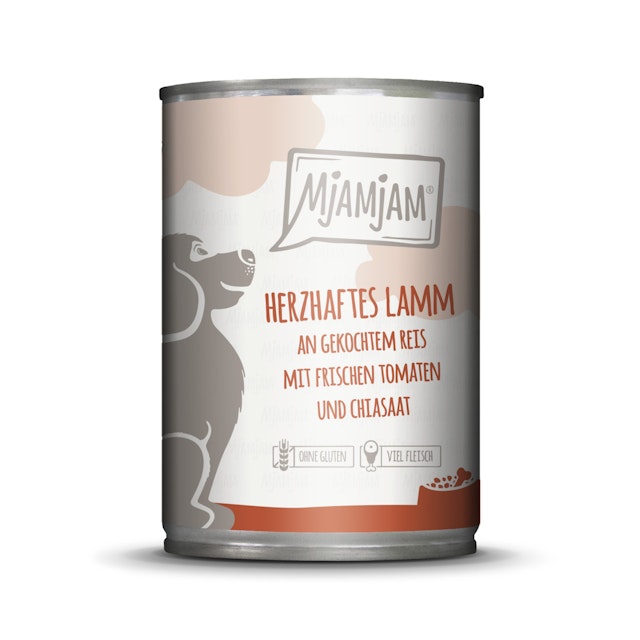 MJAMJAM Leckere Mahlzeit 400g Hundenassfutter 6 x 400 Gramm herzhaftes Lamm an gekochtem Reis mit frischen TomatenVorschaubild