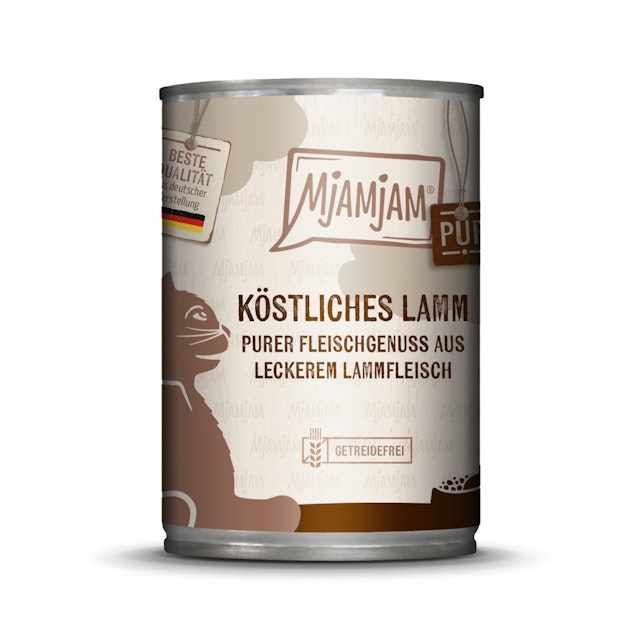 MJAMJAM Purer Fleischgenuss 400g Dose Katzennassfutter 6 x 400 Gramm köstliches Lamm purVorschaubild