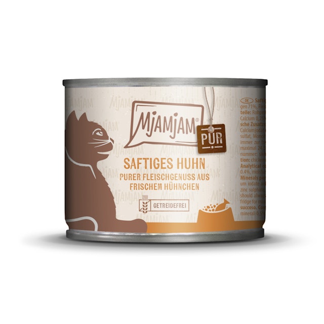 MJAMJAM Purer Fleischgenuss 200g Dose Katzennassfutter 6 x 200 Gramm saftiges Hühnchen purVorschaubild