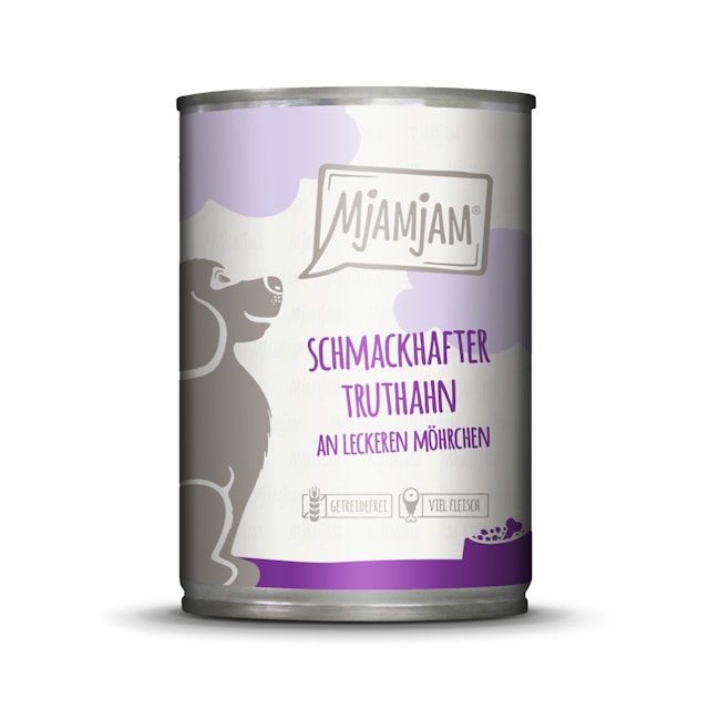 MJAMJAM Leckere Mahlzeit 400g Hundenassfutter 6 x 400 Gramm schmackhafter Truthahn an leckeren MöhrchenVorschaubild