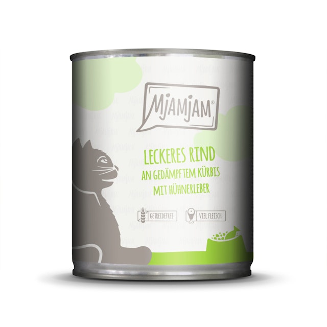 MJAMJAM Leckere Mahlzeit 800g Dose Katzennassfutter 6 x 800 Gramm leckeres Rind an gedämpftem KürbisVorschaubild