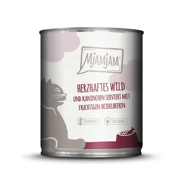 MJAMJAM Leckere Mahlzeit 800g Dose Katzennassfutter 6 x 800 Gramm herzhaftes Wild & Kaninchen an fruchtigen HeidelbeerenVorschaubild