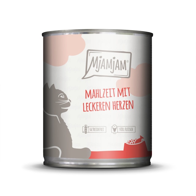 MJAMJAM Leckere Mahlzeit 800g Dose Katzennassfutter 6 x 800 Gramm Mahlzeit mit leckeren HerzenVorschaubild