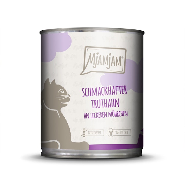 MJAMJAM Leckere Mahlzeit 800g Dose Katzennassfutter 6 x 800 Gramm schmackhafter Truthahn an leckeren MöhrchenVorschaubild