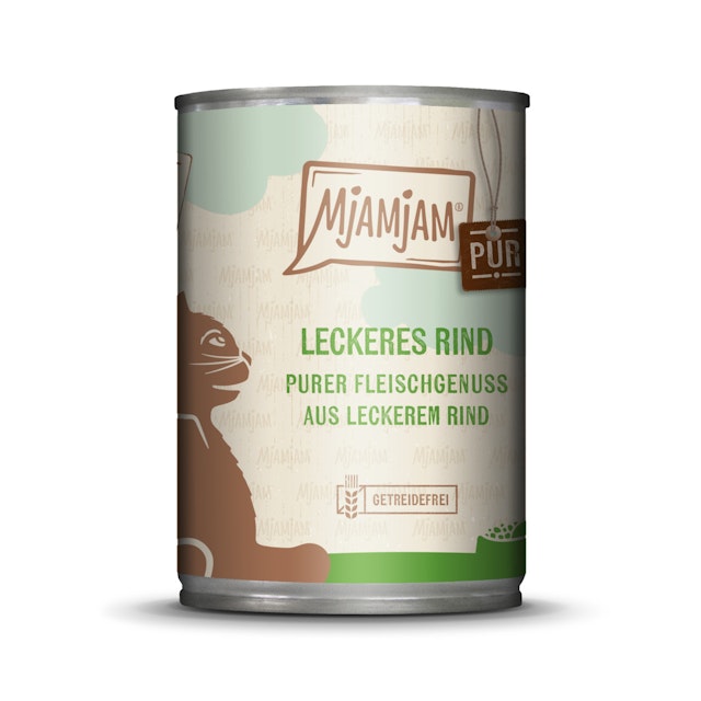 MJAMJAM Purer Fleischgenuss 400g Dose Katzennassfutter 6 x 400 Gramm leckeres Rind purVorschaubild