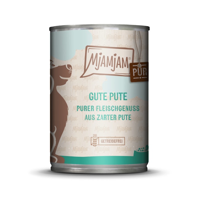 MJAMJAM Purer Fleischgenuss 400g Dose Hundenassfutter 6 x 400 Gramm gute Pute purVorschaubild