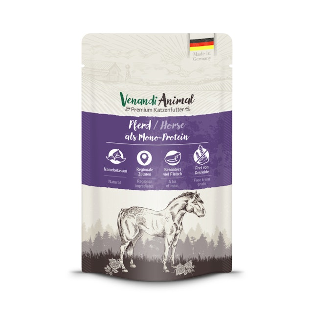 Venandi Animal Monoprotein 125g Katzennassfutter 12 x 125 Gramm PferdVorschaubild