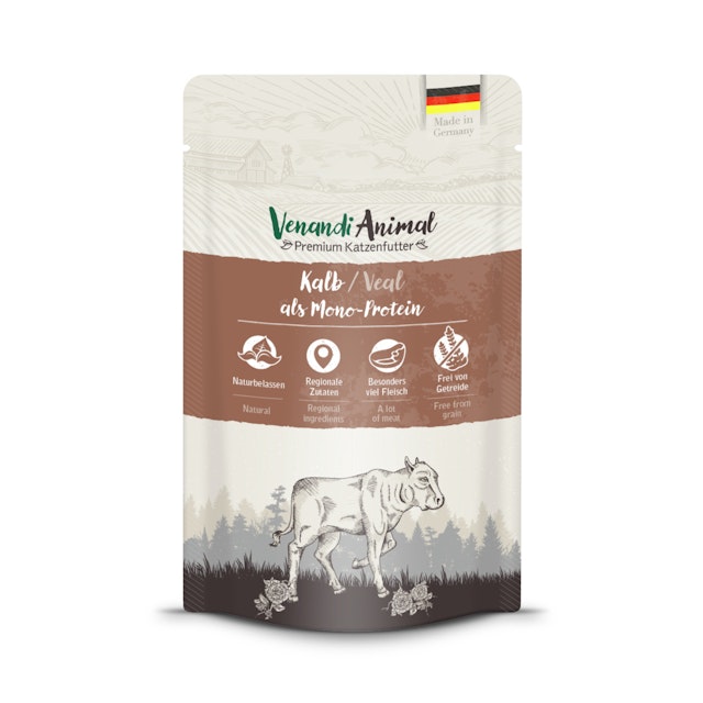 Venandi Animal Monoprotein 125g Katzennassfutter 12 x 125 Gramm KalbVorschaubild