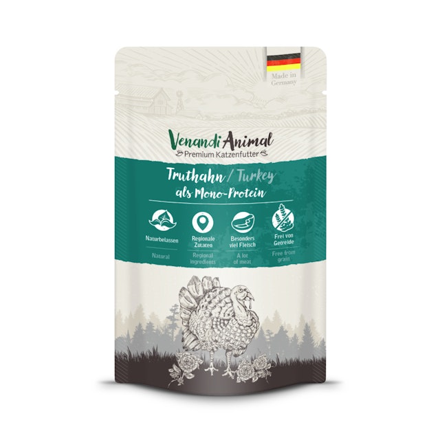 Venandi Animal Monoprotein 125g Katzennassfutter 12 x 125 Gramm TruthahnVorschaubild