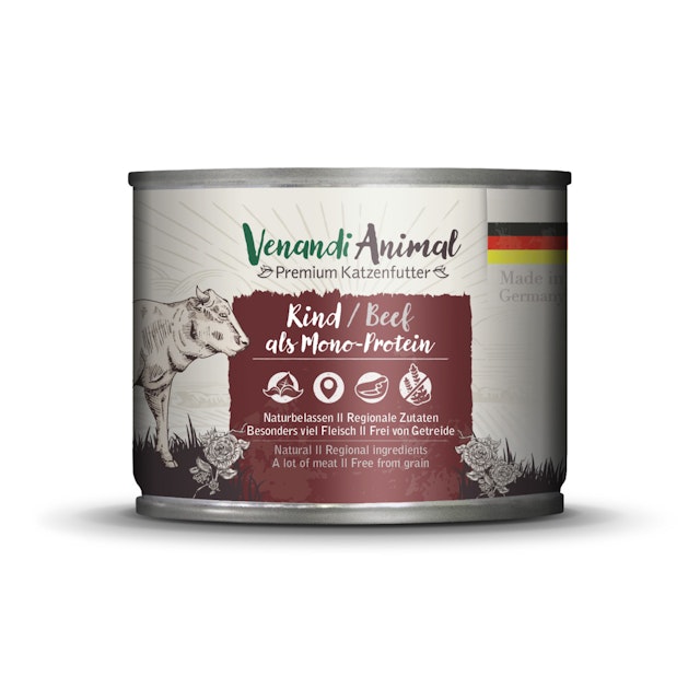 Venandi Animal Monoprotein 200g Katzennassfutter 6 x 200 Gramm RindVorschaubild