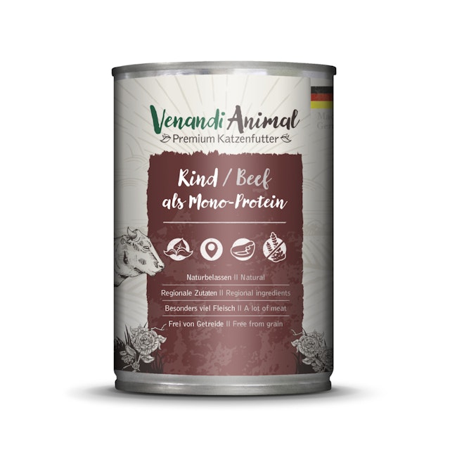 Venandi Animal Monoprotein 400g Katzennassfutter 6 x 400 Gramm RindVorschaubild