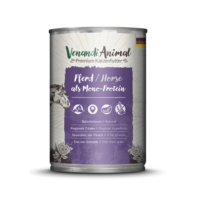 Venandi Animal Monoprotein 400g Katzennassfutter 6 x 400 Gramm PferdVorschaubild