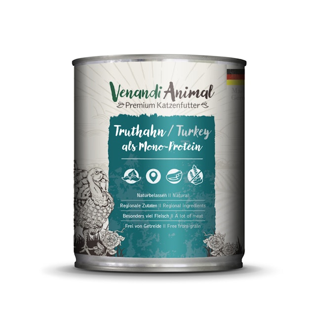 Venandi Animal Monoprotein 800g Katzennassfutter 6 x 800 Gramm TruthahnVorschaubild