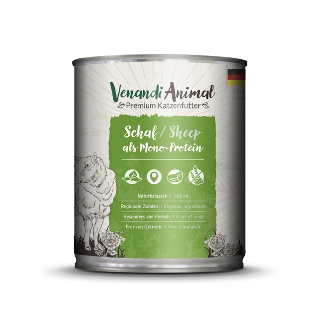 Venandi Animal Monoprotein 800g Katzennassfutter 6 x 800 Gramm SchafVorschaubild