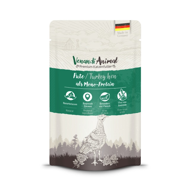 Venandi Animal Monoprotein 125g Katzennassfutter 12 x 125 Gramm PuteVorschaubild