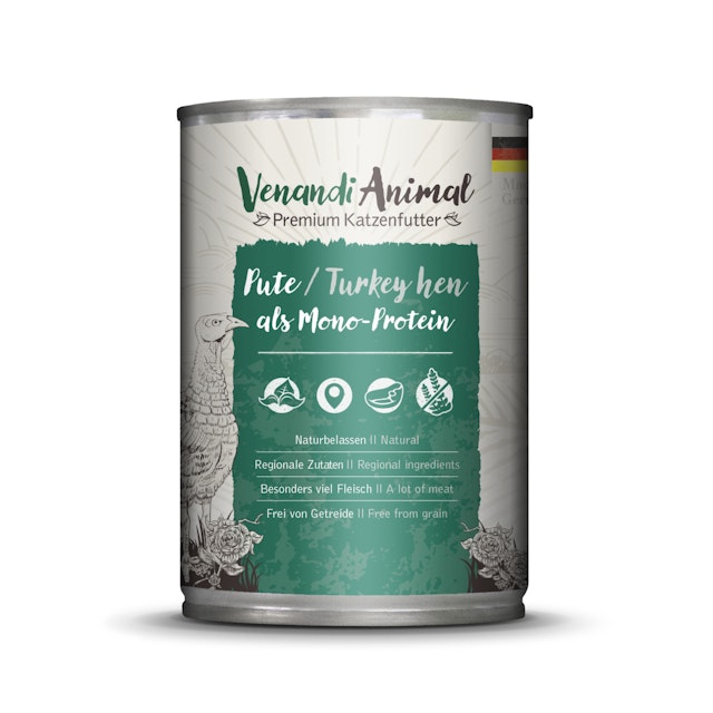 Venandi Animal Monoprotein 400g Katzennassfutter 6 x 400 Gramm PuteVorschaubild