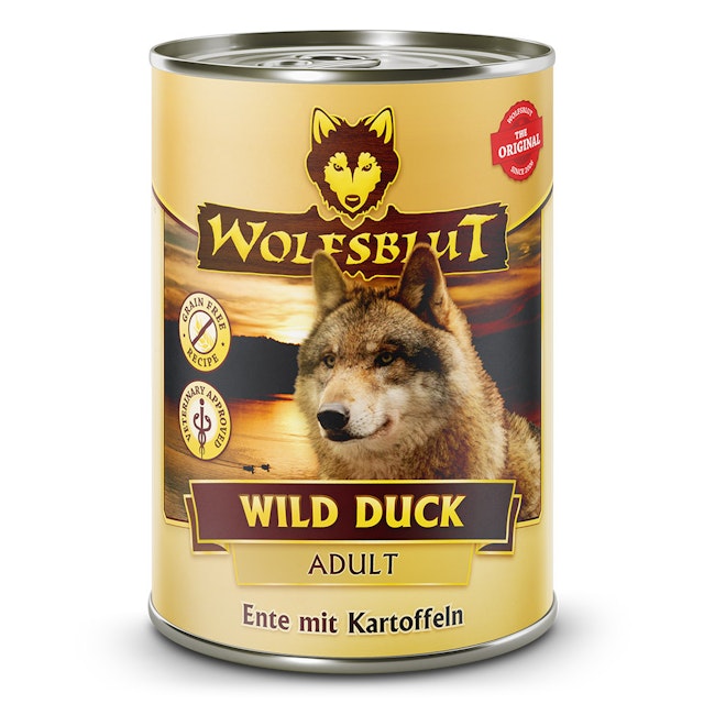 WOLFSBLUT 395g Hundenassfutter Sparpaket 12 x 395 Gramm Wild Duck Ente mit KartoffelnVorschaubild