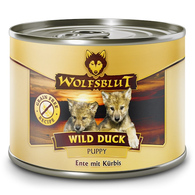 WOLFSBLUT Puppy 200g Hundenassfutter 6 x 200 Gramm Wild Duck Ente mit KürbisVorschaubild