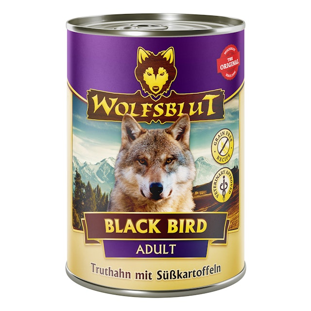 WOLFSBLUT 395g Hundenassfutter 6 x 395 Gramm Black Bird Truthahn mit SüßkartoffelnVorschaubild