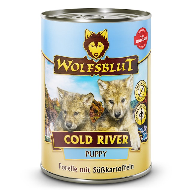 WOLFSBLUT Puppy 395g Hundenassfutter 6 x 395 Gramm Cold River Forelle mit SüßkartoffelnVorschaubild