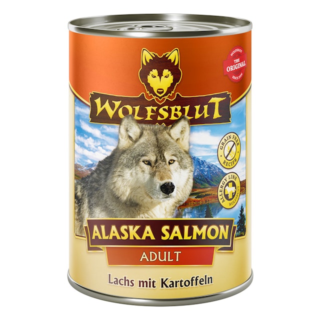 WOLFSBLUT 395g Hundenassfutter 6 x 395 Gramm Alaska Salmon Lachs mit KartoffelnVorschaubild