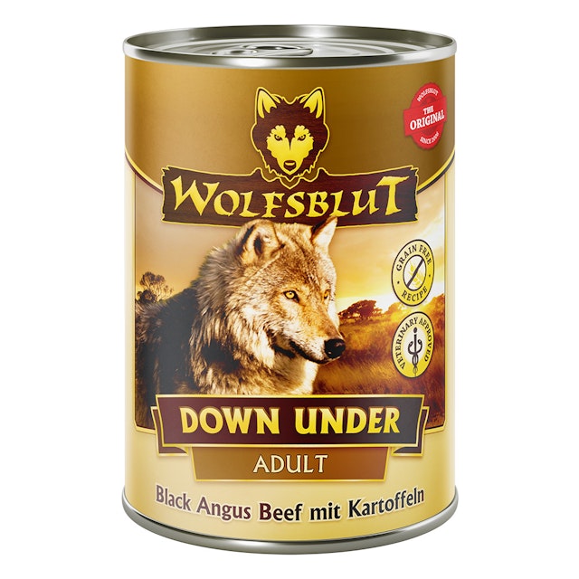 WOLFSBLUT 395g Hundenassfutter 6 x 395 Gramm Down Under Black Angus Beef mit KartoffelnVorschaubild