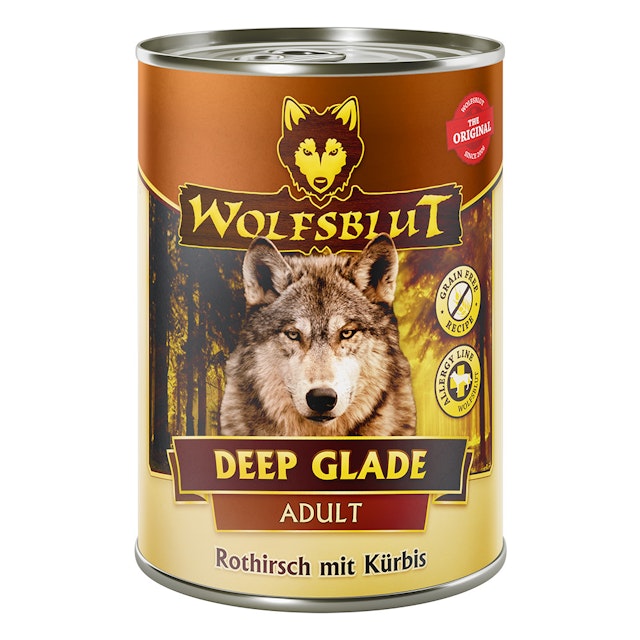 WOLFSBLUT 395g Hundenassfutter 6 x 395 Gramm Deep Glade Rothirsch mit KürbisVorschaubild