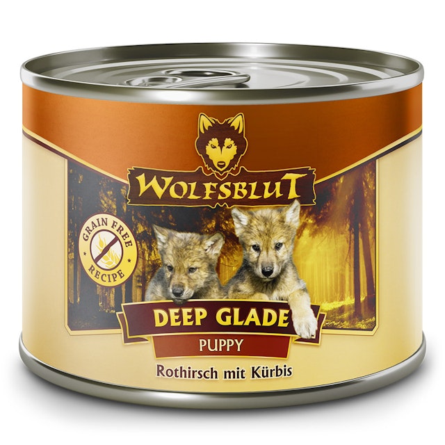 WOLFSBLUT Puppy 200g Hundenassfutter 6 x 200 Gramm Deep Glade Rothirsch mit KürbisVorschaubild