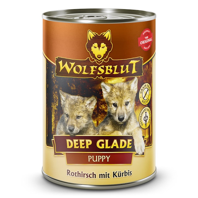 WOLFSBLUT Puppy 395g Hundenassfutter 6 x 395 Gramm Deep Glade Rothirsch mit KürbisVorschaubild