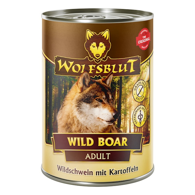 WOLFSBLUT 395g Hundenassfutter Sparpaket 12 x 395 Gramm Wild Boar Wildschwein mit KartoffelnVorschaubild