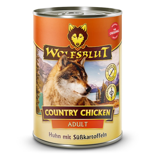 WOLFSBLUT 395g Hundenassfutter 6 x 395 Gramm Country Chicken Huhn mit SüßkartoffelnVorschaubild