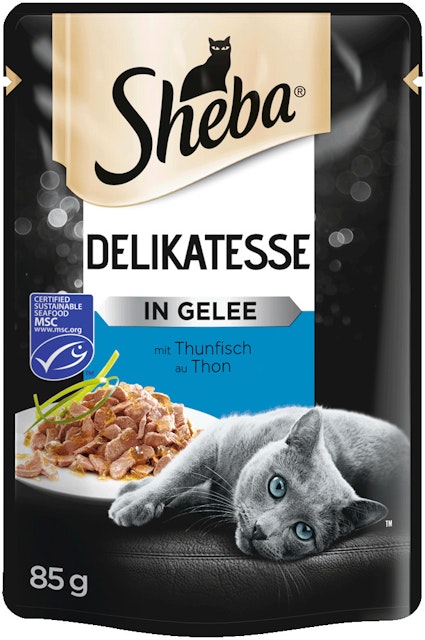 Sheba Delikatesse Gelee 85 Gramm Katzennassfutter 24 x 85 Gramm ThunfischVorschaubild