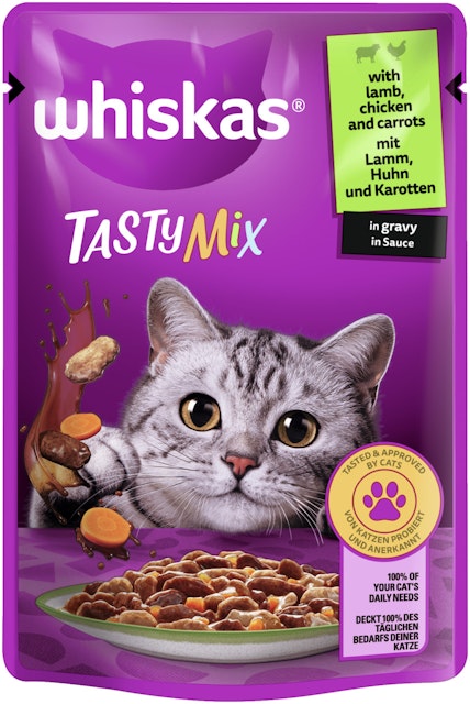 Whiskas  TastyMix in Sauce 85 Gramm Katzennassfutter 28 x 85 Gramm Lamm mit Huhn & KarotteVorschaubild