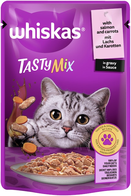 Whiskas  TastyMix in Sauce 85 Gramm Katzennassfutter 28 x 85 Gramm Lachs mit KarotteVorschaubild