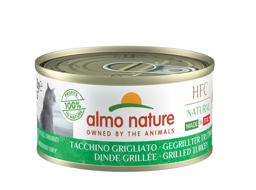 Almo Nature HFC Made in Italy 70g Dose Katzennassfutter 24 x 70 Gramm Gegrillter TruthahnVorschaubild