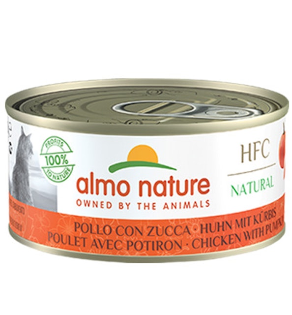 Almo Nature HFC Natural 150g Dose Katzennassfutter 24 x 150 Gramm Huhn mit KürbisVorschaubild