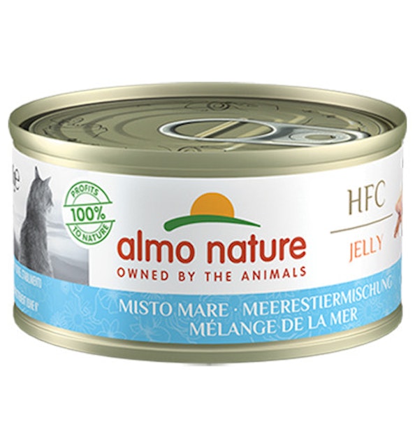 Almo Nature HFC Jelly 70g Dose Katzennassfutter Sparpaket 48 x 70 Gramm MeerestiermischungVorschaubild