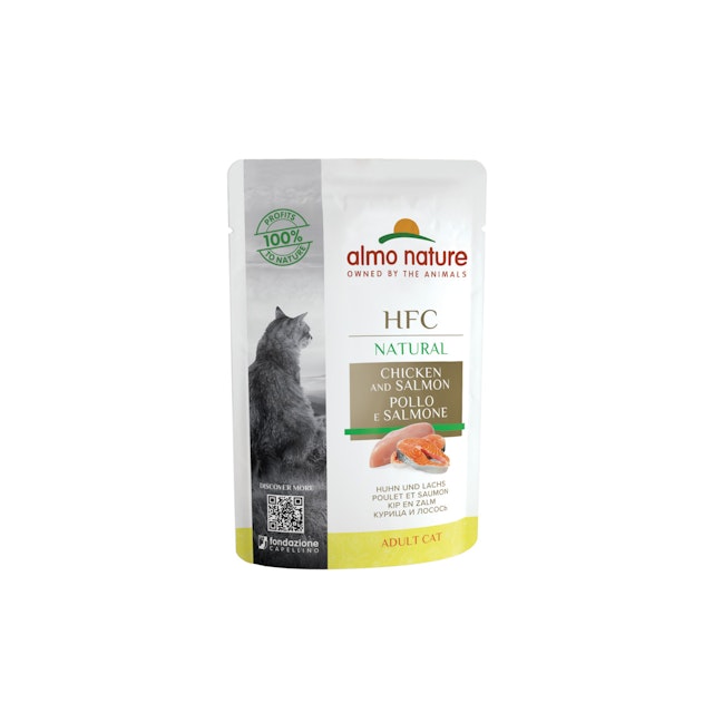 Almo Nature HFC Natural 55g Beutel Katzennassfutter 24 x 55 Gramm Huhn & LachsVorschaubild