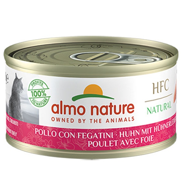 Almo Nature HFC Natural 70g Dose Katzennassfutter 24 x 70 Gramm Huhn & HühnerleberVorschaubild