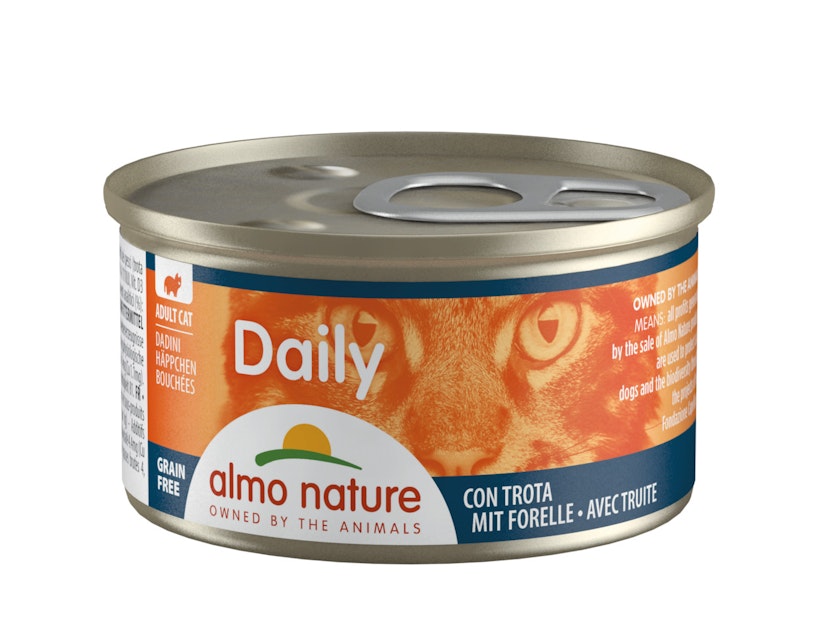 Almo Nature Daily Menu 85g Dose Katzennassfutter 24 x 85 Gramm Häppchen mit ForelleVorschaubild