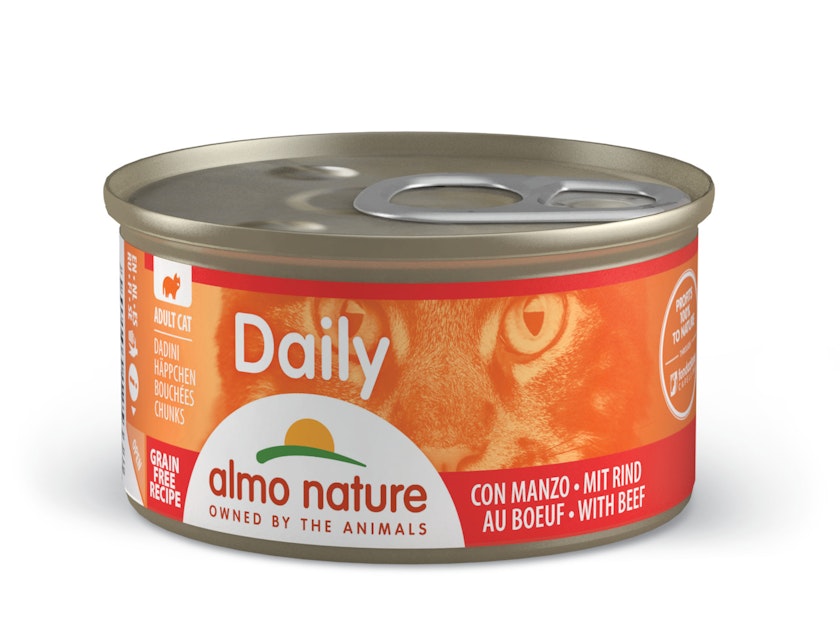 Almo Nature Daily Menu 85g Dose Katzennassfutter 24 x 85 Gramm Häppchen mit RindVorschaubild